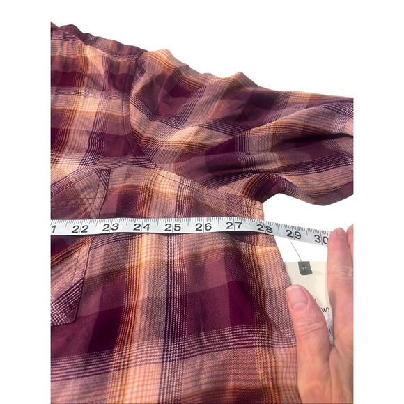 Terra & Sky Womans Plaid Button zip blouse Sz 3X NWT - Picture 5 of 7